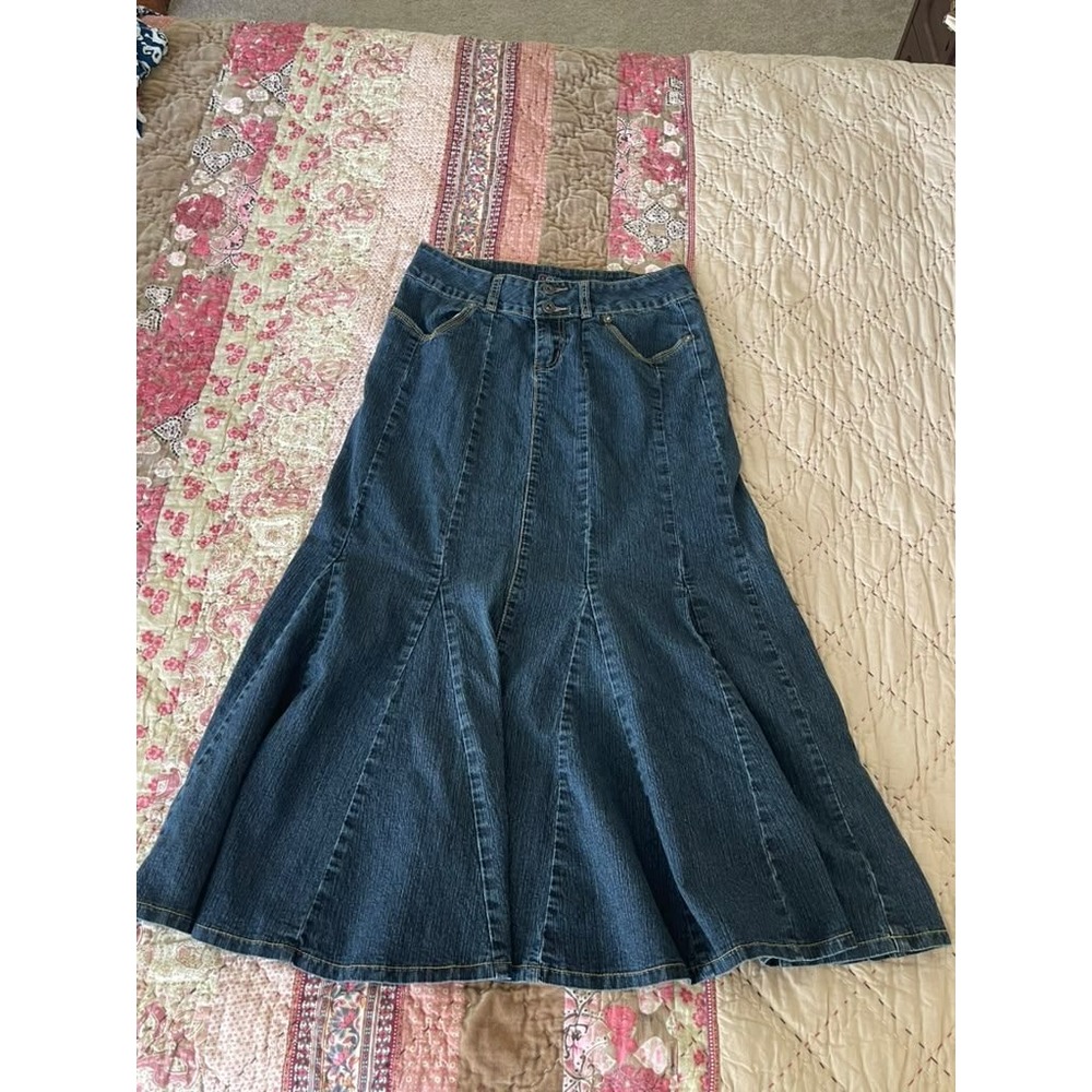 Baccini Vintage Denim Maxi Skirt Women's Size 6 Fashion Y2K Aesthetic